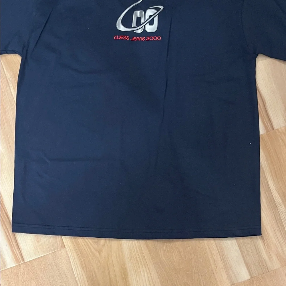 Guess Navy Graphic Tee with Silver and Red Accents - Picture 4 of 5